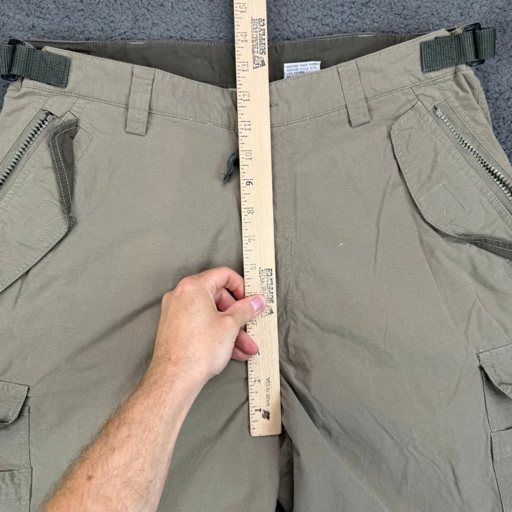 North Crest Mens 32L Convertible Cargo Pants Khaki Tan‎ Tactical Hiking Utility
